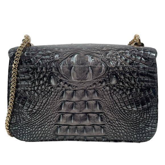 Brahmin Rosalie Leather Crossbody Bag Norcturnal Melbourne Charcoal Gray - Picture 7 of 16